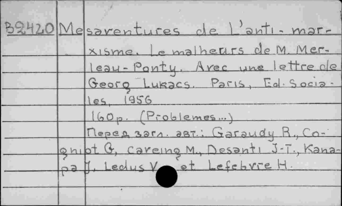 ﻿ZiO	Ms	s?»v-Avn’bu гец rÀ е V^anti ■« mar-
		xisv-ne, 1 г» Hnalke-rirs de IM. Mer*	
		leau- P о vitlj . A/ec i^e le tfrre .ßle
		Georg, Lute?cs- Parts, îlaJ-Soc'»'
		\ es, l^iaG	 		
		1 (A 0 p . £Prola 1 e.wie% ...^
		Переаа&гд. ЭР.7.’■ Giraud j R Gn^_	
	О И 1	at O-, CareiH^ M., Г(елэи+1 3-?.;Каиа-
	7	J, Leol i-i s	<> fr Le^e l-> vre. 4 •	
	1 ■	
		